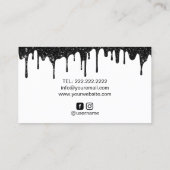 Moderne zwarte melkweg Glitter drijft Luxury Salon Visitekaartje (Achterkant)