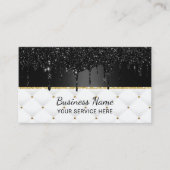 Moderne zwarte melkweg Glitter drijft Luxury Salon Visitekaartje (Voorkant)