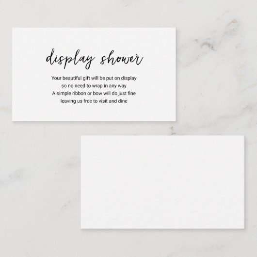 Moderne, zwarte, minimale, eenvoudige Display Show Informatiekaartje (Voorkant / Achterkant)