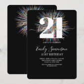 Moderne zwarte minimalistische 21ste verjaardag kaart (Voorkant / Achterkant)