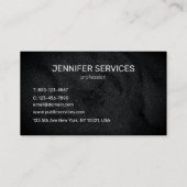 moderne zwarte minimalistische en eenvoudige textu visitekaartje (Achterkant)