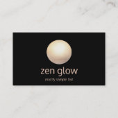 Moderne zwarte minimalistische gouden cirkel visitekaartje (Voorkant)