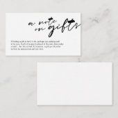 Moderne zwarte minimalistische inktdoopvont, een n informatiekaartje (Voorkant / Achterkant)