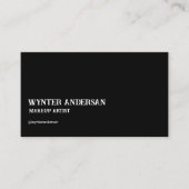 Moderne zwarte minimalistische luxe aangepaste naa visitekaartje (Voorkant)