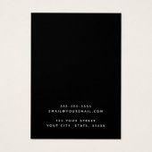 Moderne zwarte, minimalistische oorenkaart visitekaartje (Achterkant)