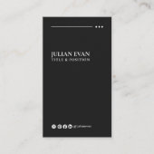 Moderne zwarte minimalistische professional Linked Visitekaartje (Voorkant)