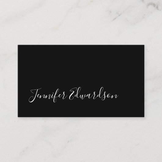 Moderne zwarte minimalistische professionele eenvo visitekaartje (Voorkant)