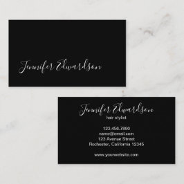 Moderne zwarte minimalistische professionele eenvo visitekaartje