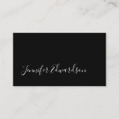 Moderne zwarte minimalistische professionele eenvo visitekaartje (Voorkant)