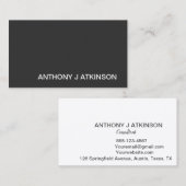 Moderne zwarte minimalistische professionele eenvo visitekaartje (Voorkant / Achterkant)