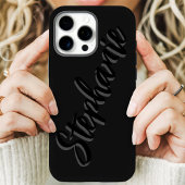 Moderne Zwarte Minimalistische Scriptnaam Case-Mate iPhone Case