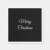 Moderne zwarte minimalistische stevige kerstvakant servet (Voorkant)