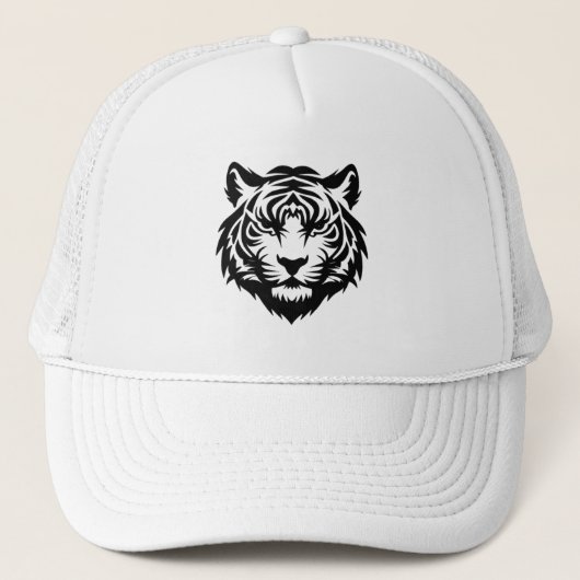 Moderne zwarte minimalistische Tiger Head Pet (Voorkant)