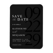 Moderne Zwarte Minimalistische Trouwkaart Save the Magneet (Verticaal)