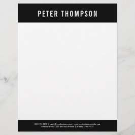 Moderne zwarte minimalistische zakelijke Logo Briefhoofd