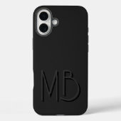 Moderne Zwarte Monogram Initiaal Letters Modern Case-Mate iPhone Case (Achterkant)