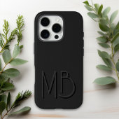 Moderne Zwarte Monogram Initiaal Letters Modern Case-Mate iPhone Case