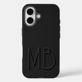 Moderne Zwarte Monogram Initiaal Letters Modern Case-Mate iPhone Case (Achterkant)