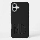 Moderne Zwarte Monogram Initiaal Letters Modern iPhone Hoesje (Achterkant)