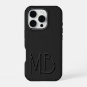 Moderne Zwarte Monogram Initiaal Letters Modern iPhone Hoesje (Achterkant)