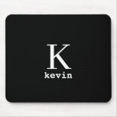 Moderne zwarte monogram op maat muismat (Voorkant)