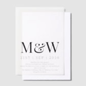 Moderne zwarte monogram overlay bruiloft vellum uitnodigingen (Offset)