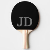 Moderne Zwarte Monogram Tafeltennisbatje (Voorkant)