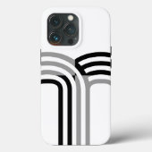 Moderne zwarte monotone Initiaal Patroon Case-Mate iPhone Case (Achterkant)