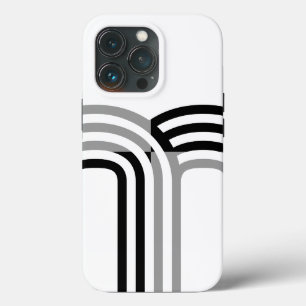 Moderne zwarte monotone Initiaal Patroon Case-Mate iPhone Case