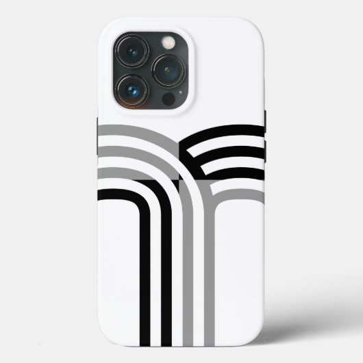 Moderne zwarte monotone Initiaal Patroon Case-Mate iPhone Case (Achterkant)