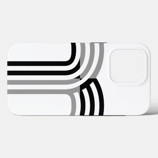 Moderne zwarte monotone Initiaal Patroon Case-Mate iPhone Case (Achterkant (horizontaal))
