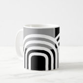 Moderne zwarte monotone Initiaal Patroon Koffiemok (Voorkant links)