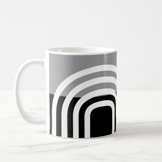 Moderne zwarte monotone Initiaal Patroon Koffiemok (Links)