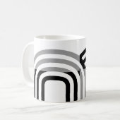 Moderne zwarte monotone-Initiaal patroon Koffiemok (Voorkant links)