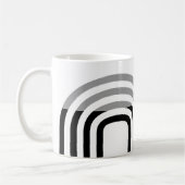 Moderne zwarte monotone-Initiaal patroon Koffiemok (Links)