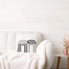 Moderne zwarte monotone-Initiaal patroon Kussen