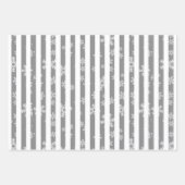 Moderne zwarte monotoon witsneeuwvlok inpakpapier vel (Voorkant)