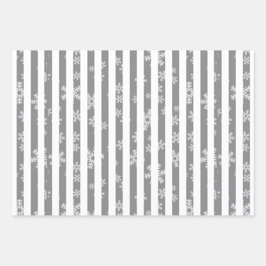 Moderne zwarte monotoon witsneeuwvlok inpakpapier vel (Voorkant)