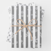 Moderne zwarte monotoon witsneeuwvlok inpakpapier vel (In situ)