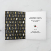 Moderne zwarte, naadloze goudwitte woudbomen feestdagen kaart (Binnen)