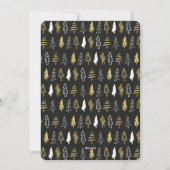 Moderne zwarte, naadloze goudwitte woudbomen feestdagenkaart (Achterkant)