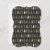 Moderne zwarte, naadloze goudwitte woudbomen feestdagenkaart (Achterkant)