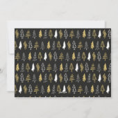 Moderne zwarte, naadloze goudwitte woudbomen feestdagenkaart (Achterkant)