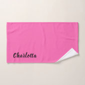 Moderne zwarte naam | Neon Hete Roze Kleur Bad Handdoek (Handdoek)