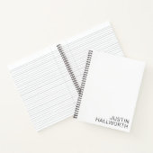 Moderne Zwarte Naam op Wit Notitieboek (Binnen)