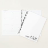 Moderne Zwarte Naam op Wit Planner (Display)
