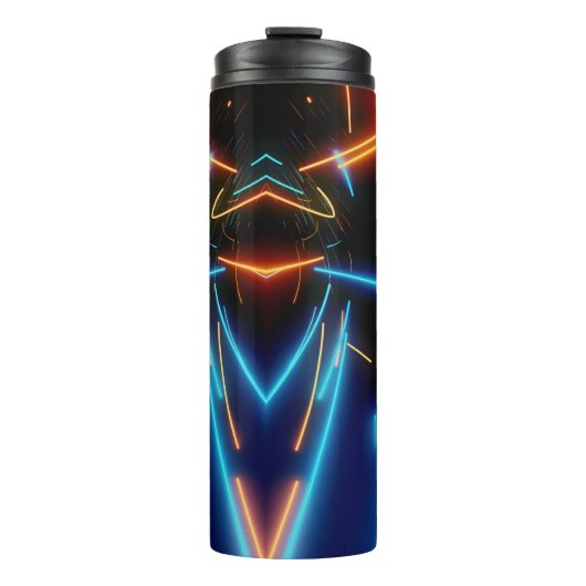 Moderne zwarte Neon Led Thermosbeker (Voorkant)