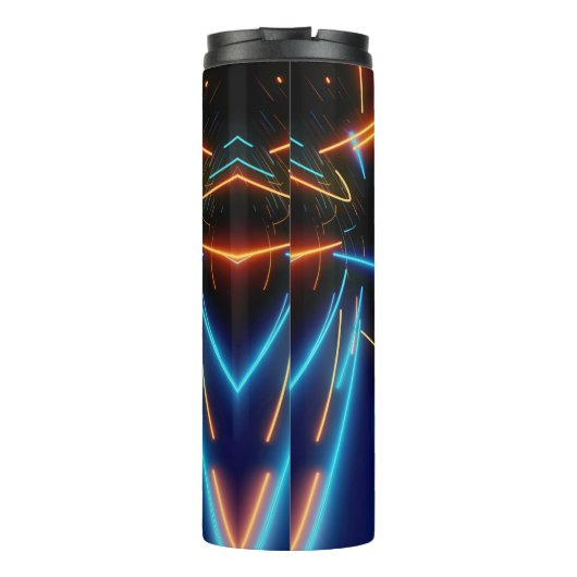 Moderne zwarte Neon Led Thermosbeker (Achterkant)