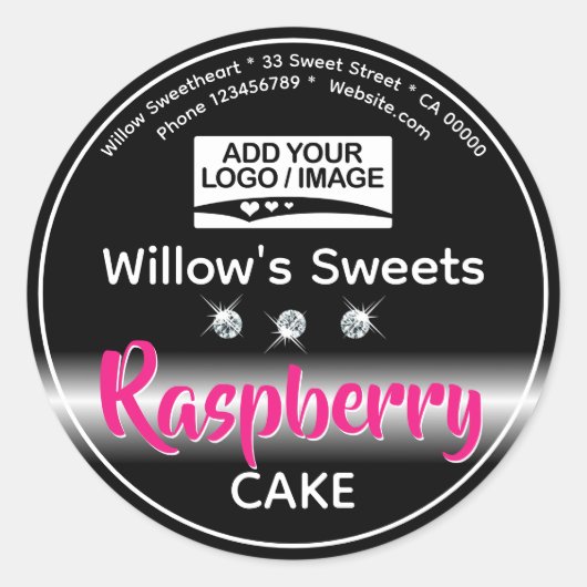 Moderne zwarte neushoornkoekjes ronde sticker (Voorkant)