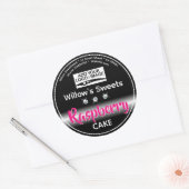 Moderne zwarte neushoornkoekjes ronde sticker (Envelop)